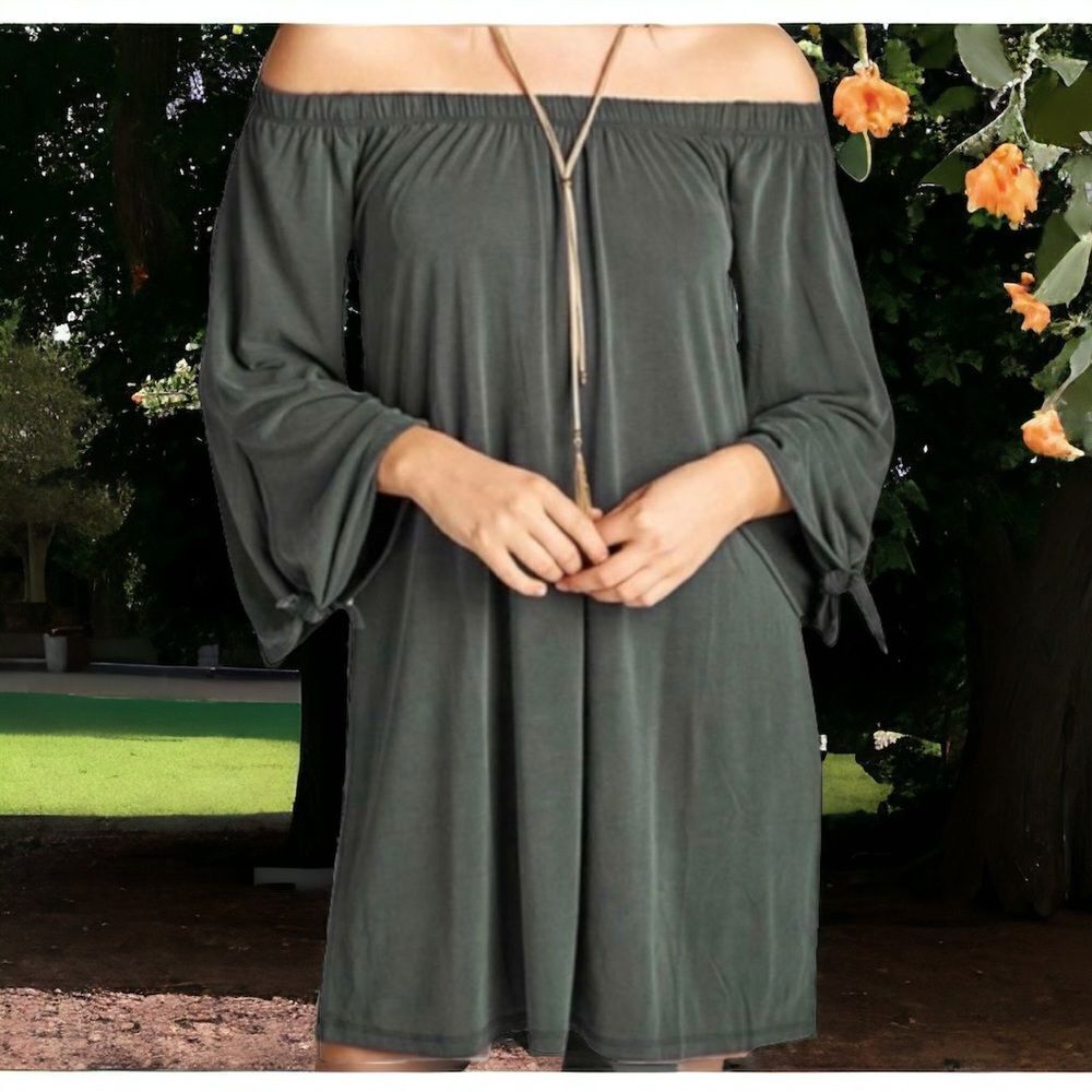 Active USA Off the Shoulder Bell Sleeve Dress